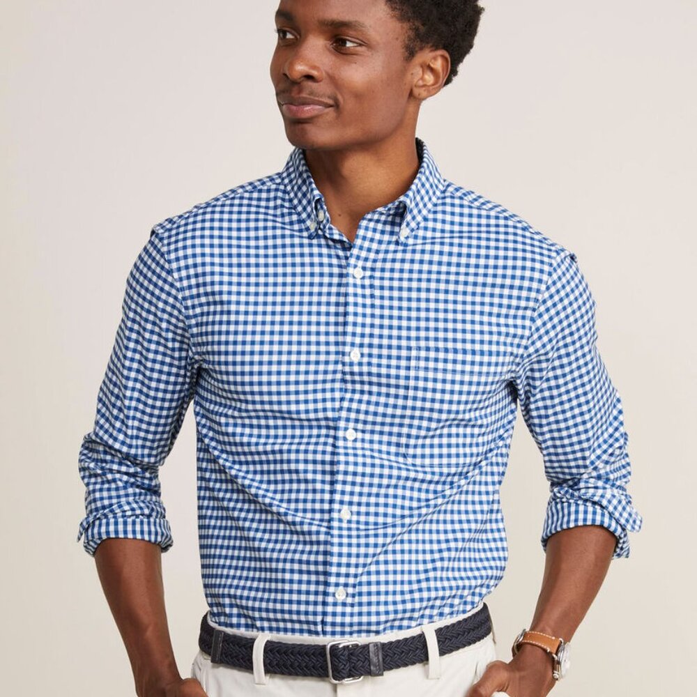 NEW with TAGS Vineyard Vines Classic Fit Gingham Poplin Shirt (size L)
